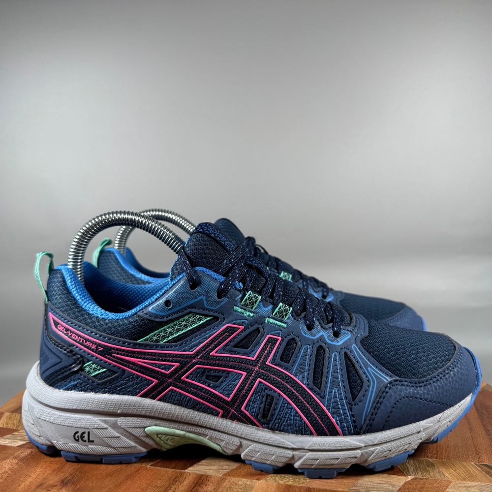 ASICS Gel-Venture 7 Womens Trail Running‎ Shoes Navy Pink 1012A476 Size 7.5